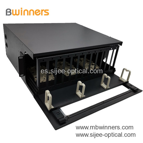 Rack deslizable para gabinete de panel de conexiones de fibra de 4U y 144 puertos